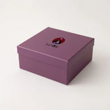 Lore Kahaani Diwali gift box in Jamun Plum with illustrated Lore logo